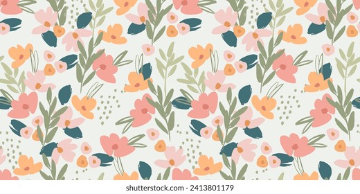 Floral seamless pattern. Vector design for paper, cover, fabric, interior decor and other use