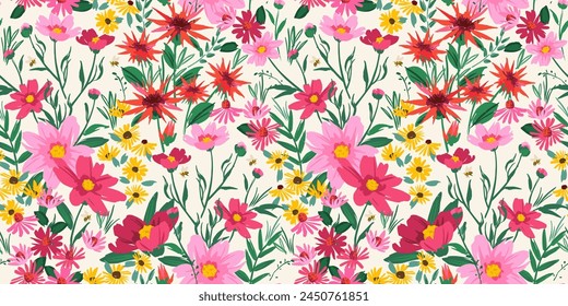 Floral seamless pattern. Vector design for paper, cover, fabric, interior decor and other use