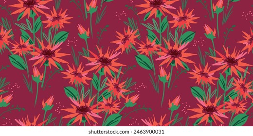 Floral seamless pattern. Vector design for paper, cover, fabric, interior decor and other use