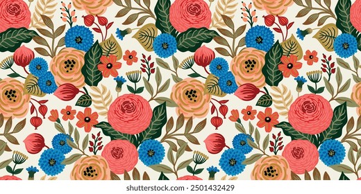 Floral seamless pattern. Vector design for paper, cover, fabric, interior decor and other use