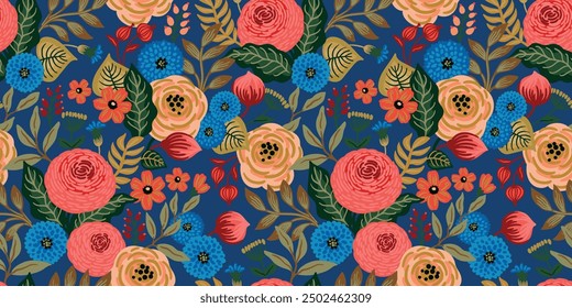 Floral seamless pattern. Vector design for paper, cover, fabric, interior decor and other use