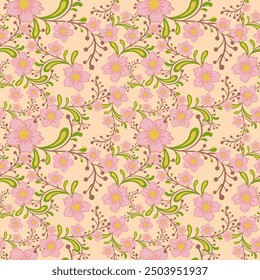 Patrón floral sin fisuras en Vector. Diseño para tela, ropa, impresión, papel, etc. 