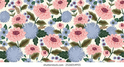 Floral seamless pattern. Vector design for paper, cover, fabric, interior decor and other use