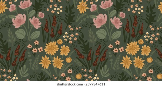 Floral seamless pattern. Vector design for paper, cover, fabric, interior decor and other use