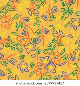 Floral seamless pattern. Vector design for paper, cover, fabric, interior decor and other use. Vector illustration