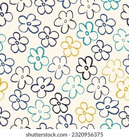 Floral seamless pattern. Vector seamless flower monochrome pattern Liberty style millefleurs.