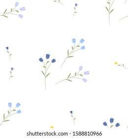 Floral seamless pattern. Vector hand drawn texture. Romantic background for fabric, web pages, wedding invitations, save the date cards.