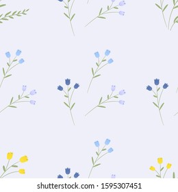 Floral seamless pattern. Vector hand drawn texture. Romantic background for fabric, web pages, wedding invitations, save the date cards.