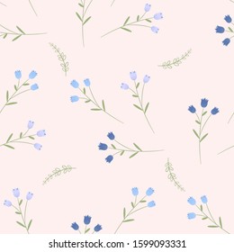 Floral seamless pattern. Vector hand drawn texture. Romantic background for fabric, web pages, wedding invitations, save the date cards.