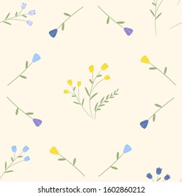 Floral seamless pattern. Vector hand drawn texture. Romantic background for fabric, web pages, wedding invitations, save the date cards.