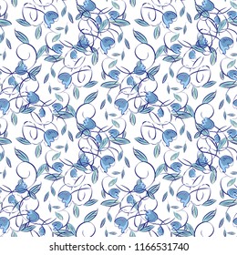 Floral Seamless Pattern. Vector Illustration.