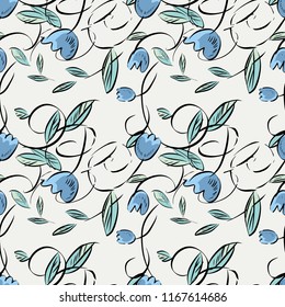 Floral Seamless Pattern. Vector Illustration.