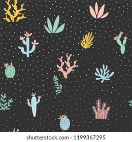 Floral seamless pattern. Vector illustration.