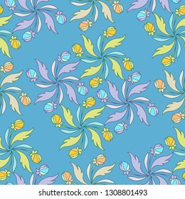Floral seamless pattern. Vector Illustration