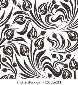 Floral seamless pattern. Vector illustration.