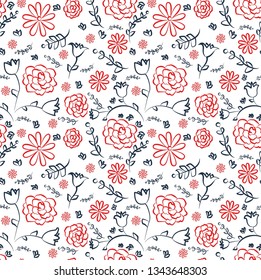 Floral seamless pattern. vector illustration.