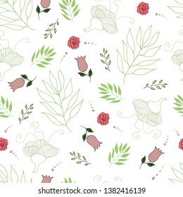 floral seamless pattern vector illustration
