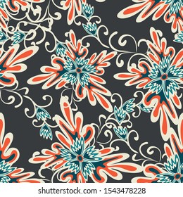 floral seamless pattern vector illustration