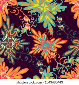 floral seamless pattern vector illustration