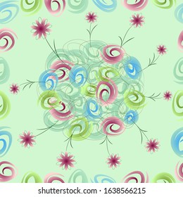 
Floral seamless pattern. Vector illustration.