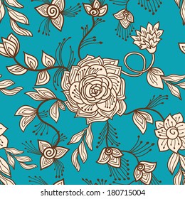 Floral seamless pattern. Vector illustration