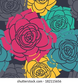 Floral seamless pattern. Vector illustration