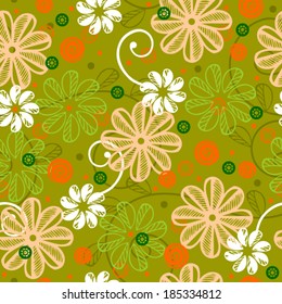 floral seamless pattern, vector illustration