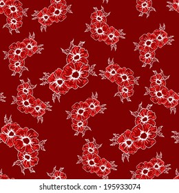 Floral seamless pattern, vector illustration for your textile, tablecloth design.