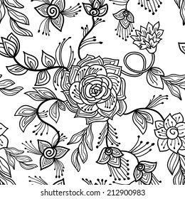 floral seamless pattern, vector illustration