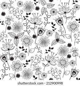 floral seamless pattern, vector illustration