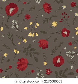 Floral seamless pattern. Vector illustration.