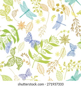 Floral seamless pattern, vector illustration