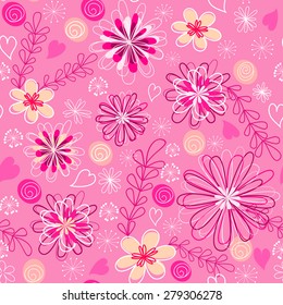 Floral seamless pattern. Vector illustration.