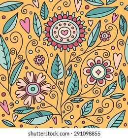 Floral seamless pattern. Vector illustration.