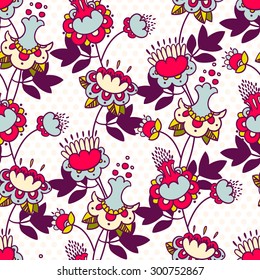 Floral seamless pattern. Vector illustration.