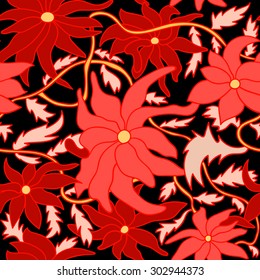 Floral seamless pattern. Vector illustration