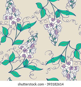 Floral seamless pattern. Vector illustration.