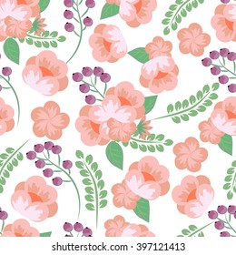 Floral seamless pattern. Vector illustration.