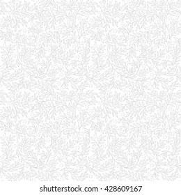Floral seamless pattern - vector illustration of detailed light ornament of plant twigs and curled tree branches