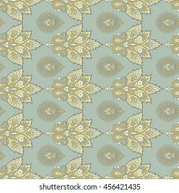 Floral seamless pattern. Vector illustration in Asian textile style