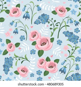 Floral seamless pattern vector illustration