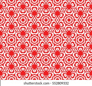 floral seamless pattern. vector illustration. red color