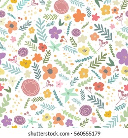 Floral seamless pattern. Vector illustration