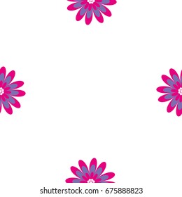 Floral seamless pattern. Vector illustration with abstract flowers. Repeating background for printing on fabric, textiles, surfaces, paper, wrapper. Two colors pink and purple. Bright, simple design