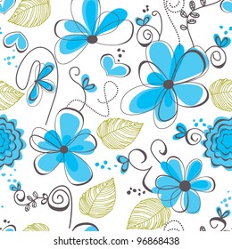 Floral seamless pattern vector illustration