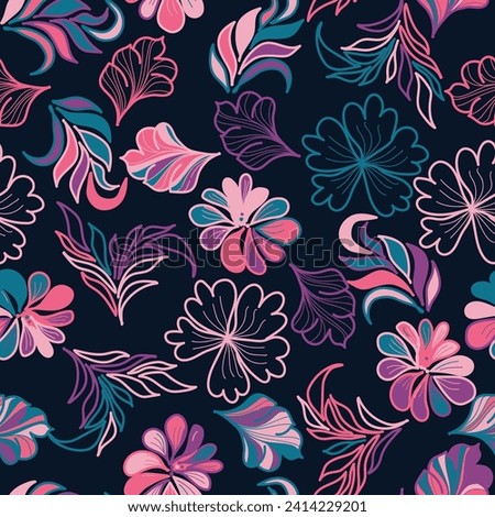 Floral seamless pattern. Vector illustration. Design for banner, poster, card, invitation and scrapbook. 