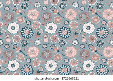 Floral seamless pattern. Vector floral print for fashion.