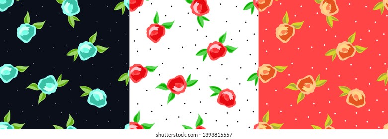 floral seamless pattern vector set