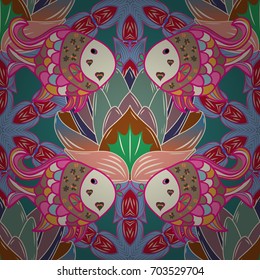 Floral seamless pattern. Vector Tender fabric pattern. Vector flower print. Vintage outline illustration.