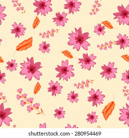 Floral seamless pattern. Vector. Seamless texture with flowers. Endless floral pattern. Abstract Elegance Seamless pattern with floral background.